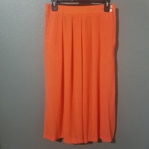 Josephine Orange Skirt w/ White Polka Dots